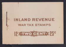 ... Van Dam $600 623 #FWT16a 1915 50c brown King George War Tax, with Purple Wreath Precancel, used with manuscript cancel and stuck to a small piece of card, fi ne-very fi ne.
