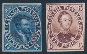 Also included is a 17c blue Cartier plate proof on India paper with vertical SPECIMEN in carmine. Small thin else fi ne.