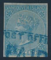 large piece of Wells Fargo cover, tied by S. J. Bamber Express NOV.16. large double circle cancel in blue, plus additional Wells Fargo & Co. Victoria oval cancel in blue.