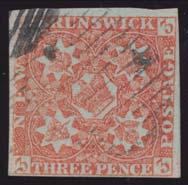 Franking is composed of two #1 and a further bisected #1 paying the 7½d rate (the bisected stamp is in a pair with one of the other #1 stamps).