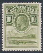 Basutoland 925 * #92-93 1914-1915 2sh6p and 5sh Seahorses, mint, 2sh6p with hinge