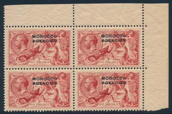 British Offices in Morocco x934 935 930 ** #219 1925 5sh carmine rose KGV Overprint upper right