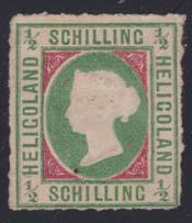 Heligoland Ireland 948 (*) #1 1867 ½sch Queen Victoria, unused (no gum), with light aging,