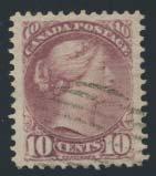 ...unitrade C$1,500 69 #40 1878 10c Small Queen, perf 12, selection of 5 with inking