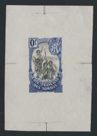 .. Est $250 Somalia 1216 ** #306var 1968 100fr imperf miniature sheet, with 5 têtebêche pairs which