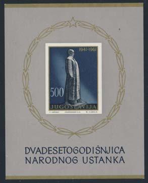 Yugoslavia continued Japan (Continued from page 99, will be called after lot 1149) 1243 ** #611 1961 500d National Insurrection imperforate souvenir
