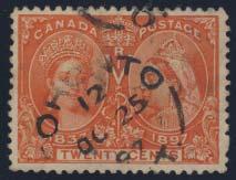 122 123 122 #59 1897 20c vermilion Jubilee, used with Toronto