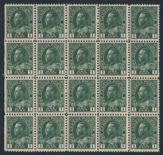 ... Unitrade C$1,106 190 (*) #103ii 1908 20c brown Cartier, imperforate vertical pair, unused no gum with bottom sheet