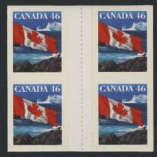 ...unitrade C$200 369 ** #1396a 1995 45c blue green Flag imperf strip of four, mint never hinged, very This strip shows the progression of an