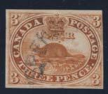 .unitrade C$900 2 3 2 3 #2 1851 6d greyish violet Consort on laid paper, well clear at bottom to full margins,