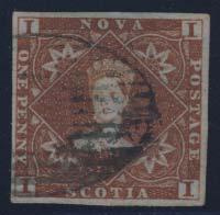 ...scott $1,115 536 E/P #12Pii 1860 8½c Queen Victoria plate proof in green on card mounted India paper with diagonal SPECIMEN overprint in red