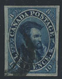 New York imprint in top margin, both stamps cancelled with 6-ring target cancel, four full to