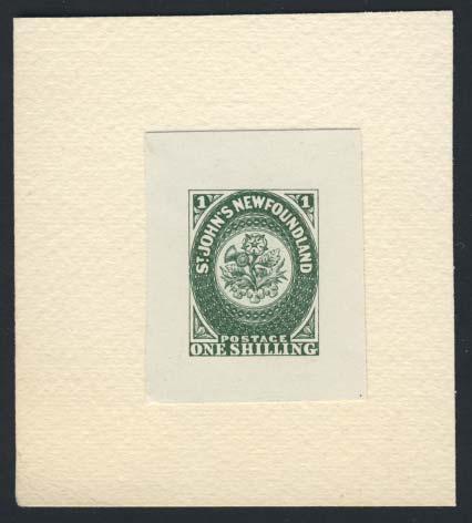 ..unitrade C$700 548 (*) #3 1857 3d green Heraldic on thick soft porous paper, unused no gum, with three even margins and very.