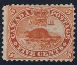 ..unitrade C$200 28 29 30 23 6 #11 1858 ½d rose Victoria perforated 11¾, lovely used single, exceptionally well centered