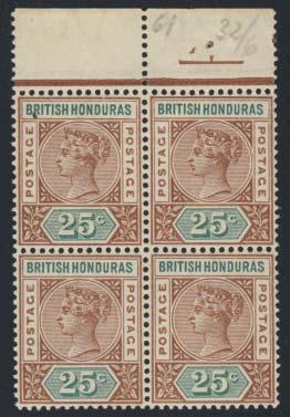 British Honduras continued Ceylon 688 689 690 688 #1 1857 1p blue Victoria,