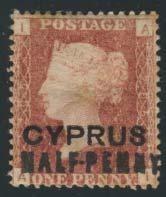 Cyprus continued Falkland Islands 705 706 705 706 #8 1881 ½d on 1d
