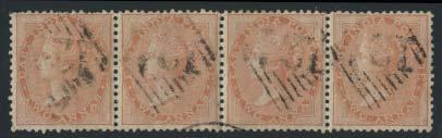India Indian Convention States -Nabha 754 #15 1859 2a buff Victoria, used strip