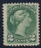 .. Unitrade C$75 63 #37d 1870 3c Indian red Small Queen, perforated 12½, used with two grid cancels,