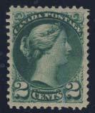 ...unitrade C$900 55 ** #35 1897 1c yellow Small Queen, mint never hinged strip of three with full