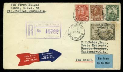01 rate air mail and registration fee cover from Tillsonburg, Ont to the Byrd Expedition in Antarctica.