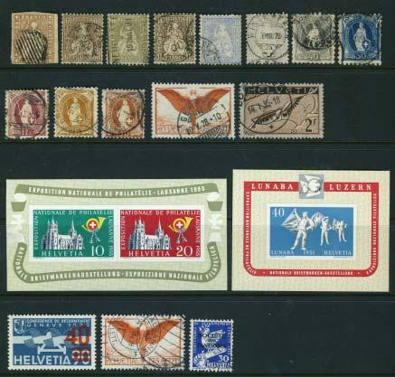 .. Est $50 x1344 x1544 1544 */**/ Switzerland #10/O47 1851-1985 Mint and used collection in album, quite complete in early period with nice Helvetias, semi-postals, airmails, souvenir sheets