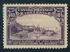 ..unitrade C$645 213 ** #102 1908 15c orange Champlain's Departure, fresh and