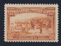 ..unitrade C$550 207 * #101 1908 10c violet Quebec in 1700, deep colour, mint