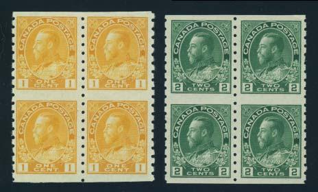 The Admiral Issues continued 297 ** #126a, 128a 1924 1c yellow, 2c green Admiral part