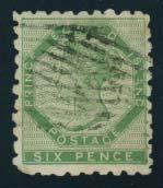 ..unitrade C$1,500 649 652 649 #1a 1861 2d deep rose Victoria, perf 9, used with "13" cancel