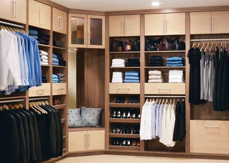 Closet Mine and yours A tasteful two-tone finish appeals to his and her tastes in this tailored dressing room.