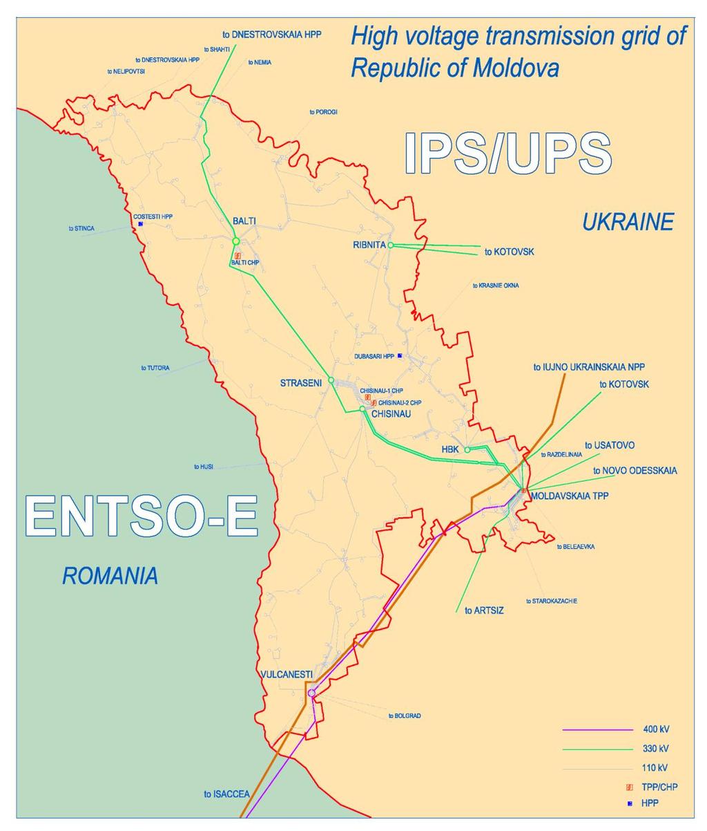 Cnnectin t the ENTSO-E system In March 2006 a jint applicatin f Ukraine and Mldva was submitted thrugh the Rmanian system peratr Transelectrica fr the synchrnus cnnectin t the UCTE (since 2009 -