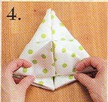 Fold up the outside bottom corners. 3.