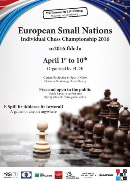 European Small Nations Individual Chess Championship started The 2nd European Small Nations Individual Chess Championship started in Luxembourg with participants from Andorra, Cyprus, Guernsey, Faroe