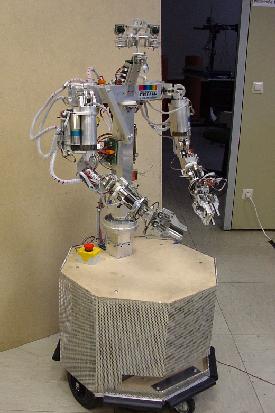 2 Tamim Asfour et al. Fig. 1. The humanoid robot ARMAR and its kinematics model. The joint variables are the arm DOFs.