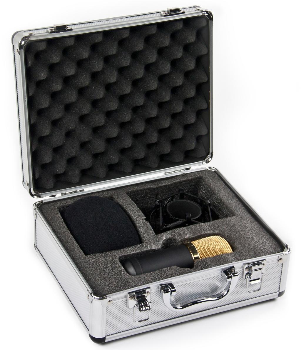 Box contents Box contents: 1x Devine BM-500 microphone 1x black windscreen 1x shockmount 1x storage/transport case with foam inlay Unit and accessory inspection - If the unit is not going to be used