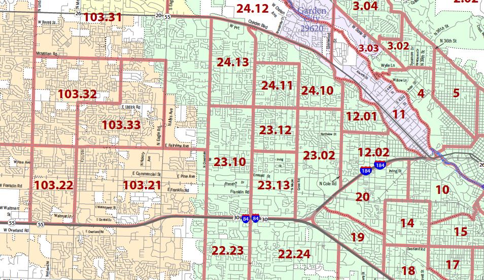 2010 Census (Boise city, ID) Tract Reference Maps (block maps also available) Homepage > Geography tab > Maps and Data > Reference Maps > Census Reference Maps > Census Tract Maps (2010) > place
