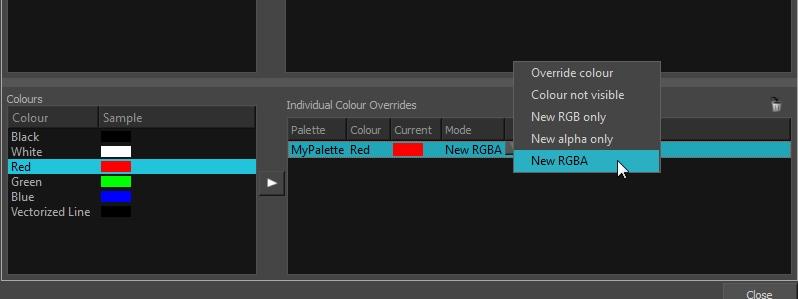 Chapter 7: Effects Overriding a Colour With the Colour-Override node, you can change the colour of some swatches. How to override colours 1.