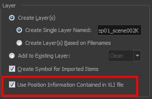 Chapter 2: Import 3. Once you have selected the layout file, the Use Position Information Contained in XLI File option appears in the Layer section. This option is enabled by default.