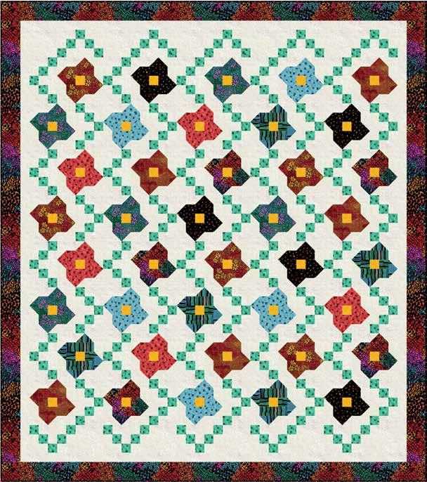 Calypso Designed By: Sue Harvey and Sandy Boobar of Pine Tree Country Quilts Finished Quilt Size: 69" x 78" Finished Block