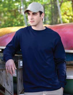 tape - Rib knit cuffs - Left chest pocket (pocketed only) - Pre-shrunk T-SHIRTS Adult sizes S- 5586 (Long Sleeve T) 5596