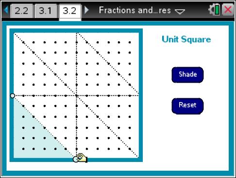 Part, Page.2 Focus: Students will further explore fractions using unit squares and congruent triangles.