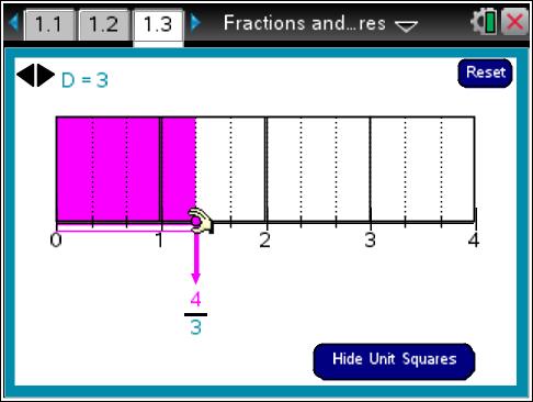 Part, Page. Focus: Students will develop the concept of unit squares. In this activity a number line and unit squares are used to further investigate fractions. On page.