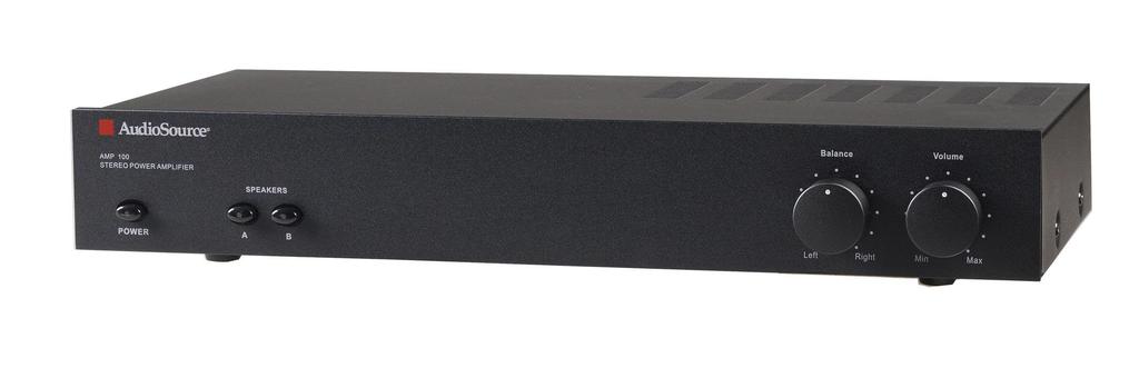 AMP 100 Applications: Ideal for use as a remote amplifier Use with Whole House Distributed Audio Systems Second Zone Amplifier Amplify MP3 Players Rear Channel