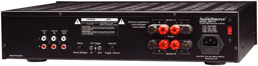 AMP 110 Applications: Ideal for use as a Remote Amplifier Use with Whole House Distributed Audio Systems Second Zone Amplifier Amplify MP3 Players Rear Channel Amplifier for Dolby 6.1 and 7.