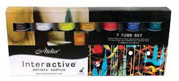 Sets Ancillary s Sets 7-tube Boxed Set Contents 1 x 80ml: Burnt Umber Titanium White Pthalo Green Arylamide Yellow Light Cobalt Blue Hue Napthol Red