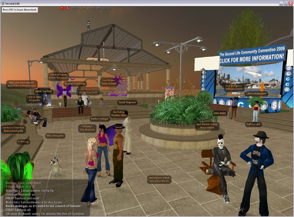 Design Platforms and Examples 15 Figure 2.2: A public place in Second Life. Open Cobalt emphasizes the use of virtual worlds as workplaces for research and other professional collaboration.