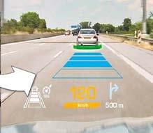 within a vehicle to not only display driver information, but also provide active safety cues to help the driver gauge potential troublesome situations, or provide navigation and other directions in