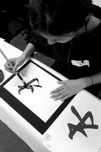 Chinese Calligraphy Beautiful calligraphic pictogram evolving to script, though not technically a phonogram } Remember that this course is concentrating on Western lineage and direct impact to its