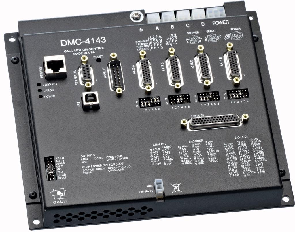 A4 SDM-44140 (-D4140) Description The SDM-44140 resides inside the DMC-41x3 enclosure and contains four microstepping drives for operating twophase bipolar stepper motors.
