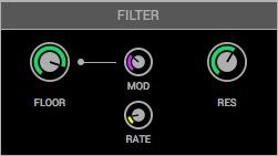 STUTTER: This effect is the first in the feedback signal chain. It loops short slices of the incoming audio which can then be played back at a different speeds and backwards.